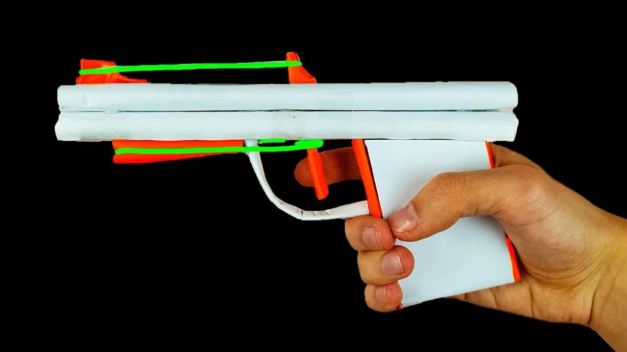 How to Make Paper Gun That Shoots Rubber Bands  Papercraft Double 