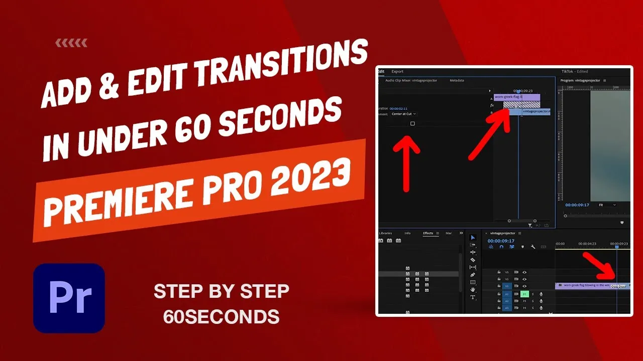 How To Add Transitions and Edit Transitions Between Clips  Premiere 