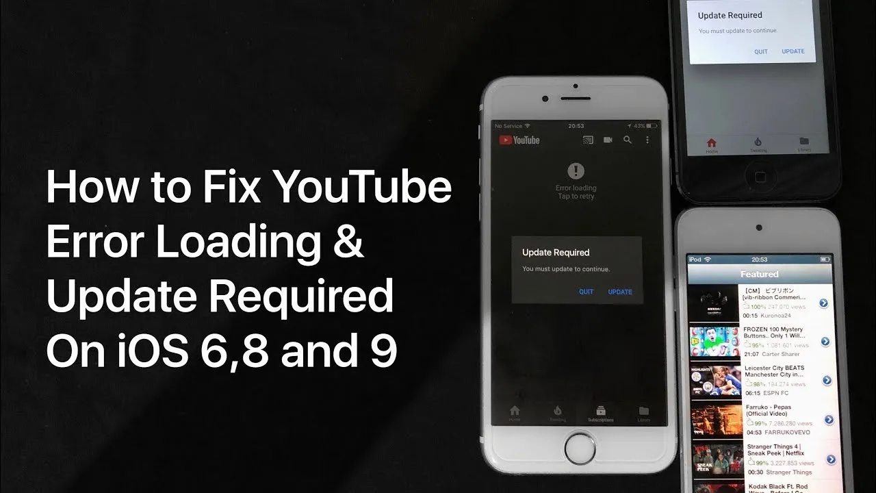 How to Fix the YouTube App Error on iOS 68 an 9 Error loading 