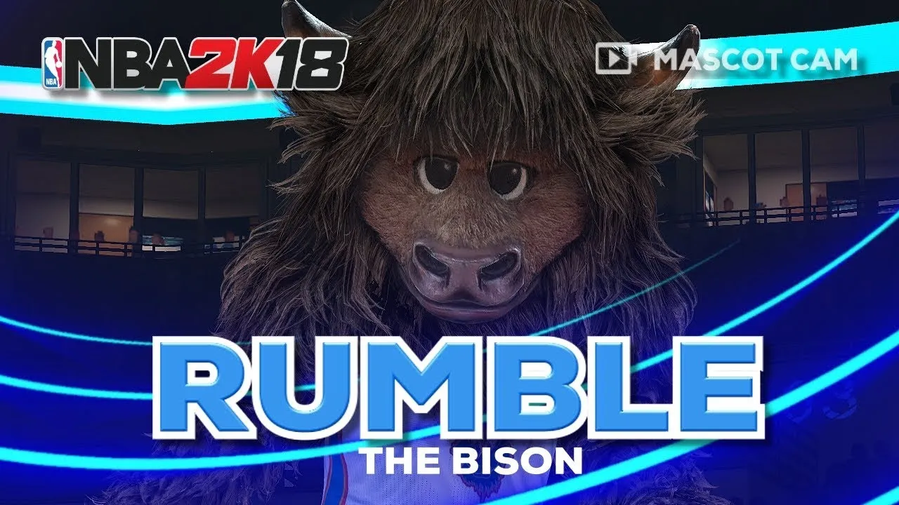 NBA2K18 Mascot Cam  Rumble the Bison Oklahoma City Thunder  YouTube