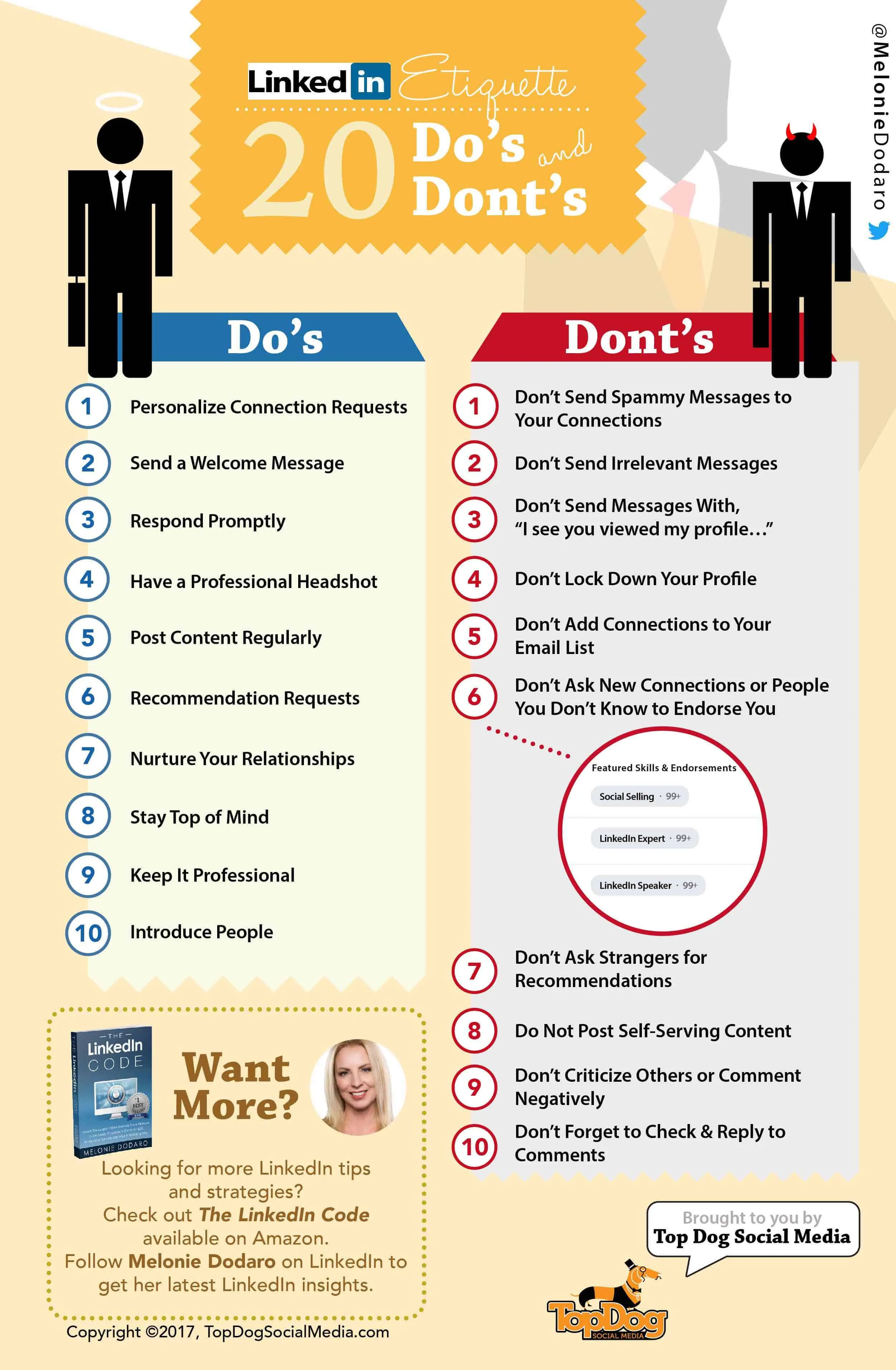 LinkedIn Etiquette Guide 2017 20 Dos Donts Infographic Social 