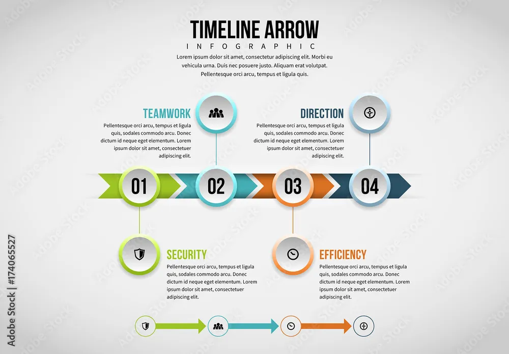 Arrow Timeline Infographic 1 Stock Template  Adobe Stock