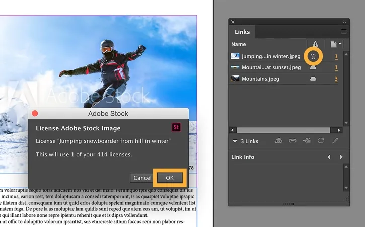 Open and purchase Adobe Stock assets with a single click