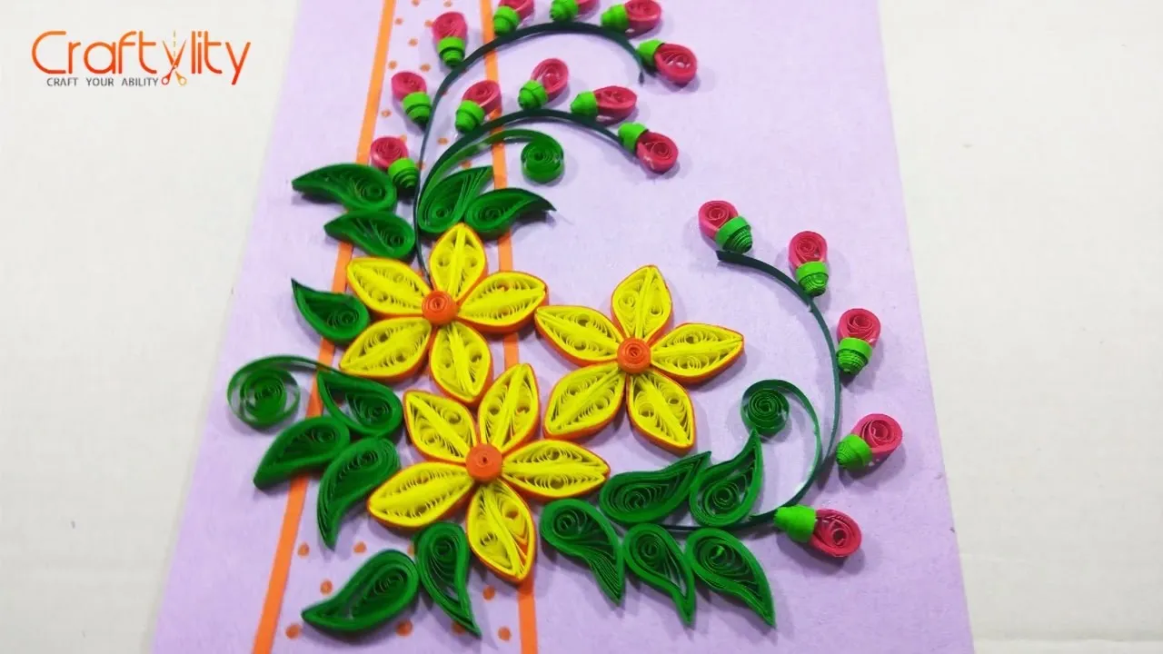 DIY Paper Quilling Card  Step by Step Quilling Birthday Greeting Card 