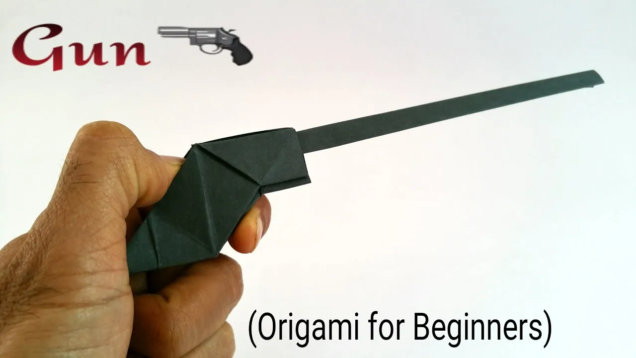 How to make a paper  Gun  Pistol  Origami tutorials for Beginners 