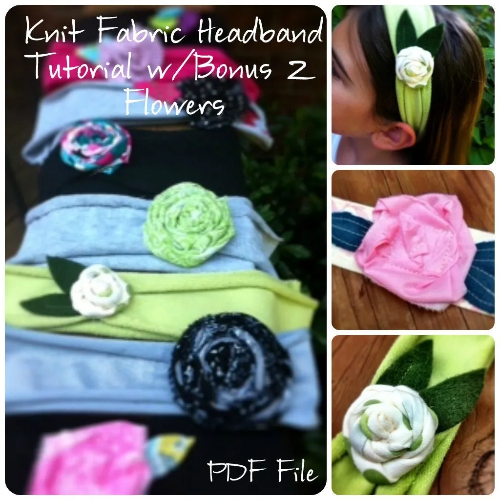 Knit Fabric Headband  Flower Tutorial How to PDF Pattern  Etsy