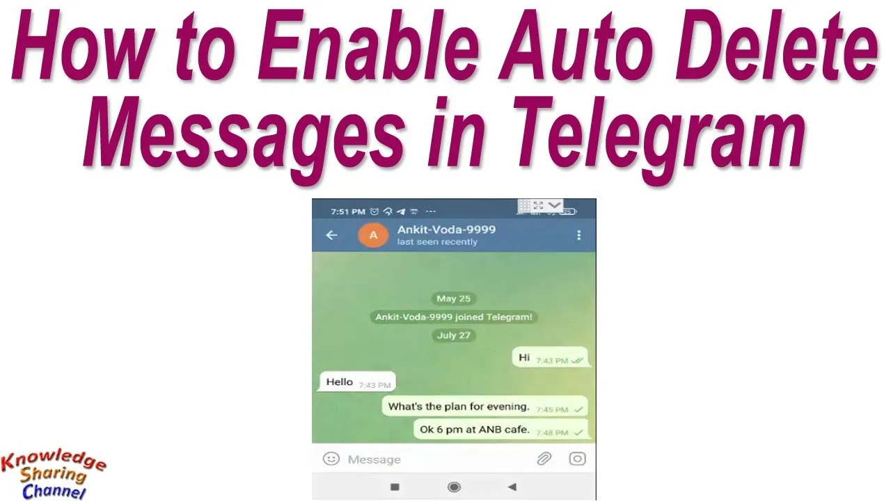 How to Auto Delete Telegram Messages  Enable Auto Delete in Telegram 