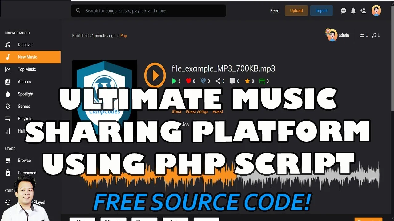 Ultimate Music Sharing Platform using PHP Script  Free Source Code 