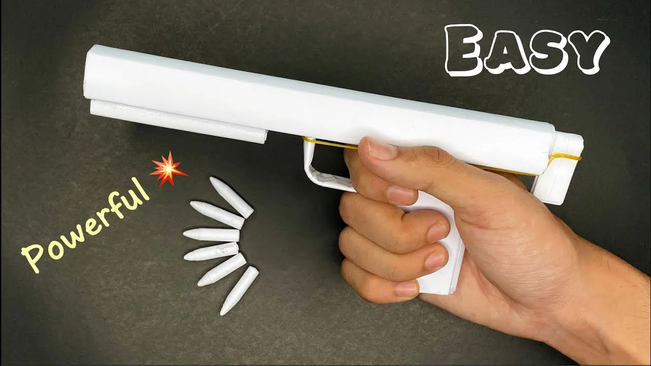 Making A Powerful PAPER GUN Pistol that shoots paper bullets Paper 