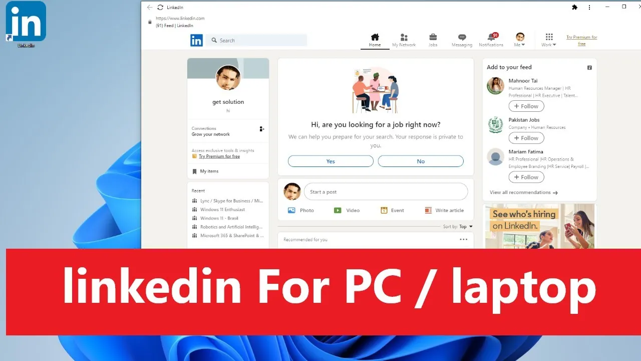 LinkedIn Desktop App for PC  download LinkedIn for PC windows 1011 