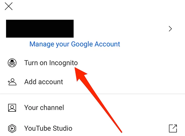 YouTube How to Turn On Incognito Mode on Mobile