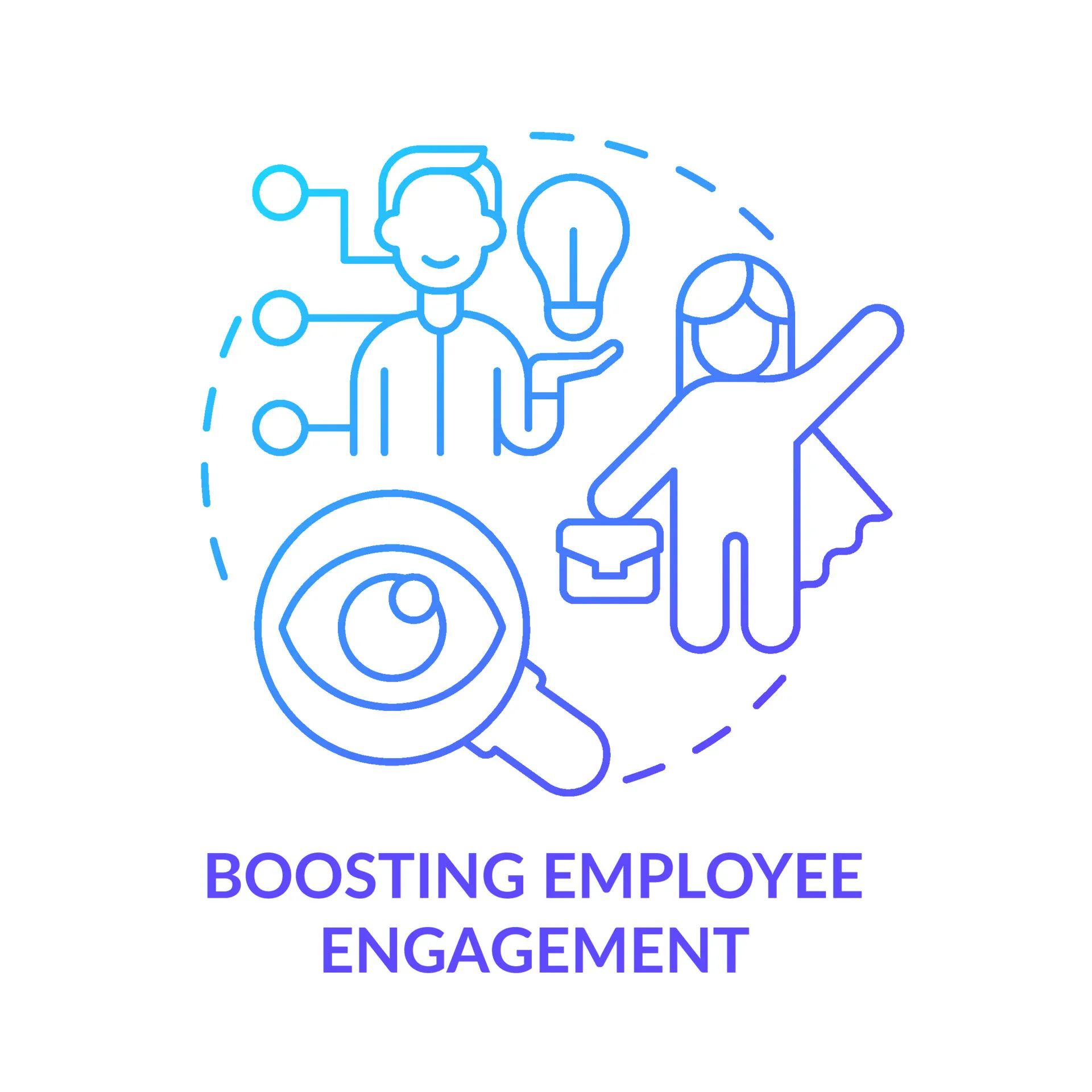 Boosting employee engagement blue gradient concept icon Business 