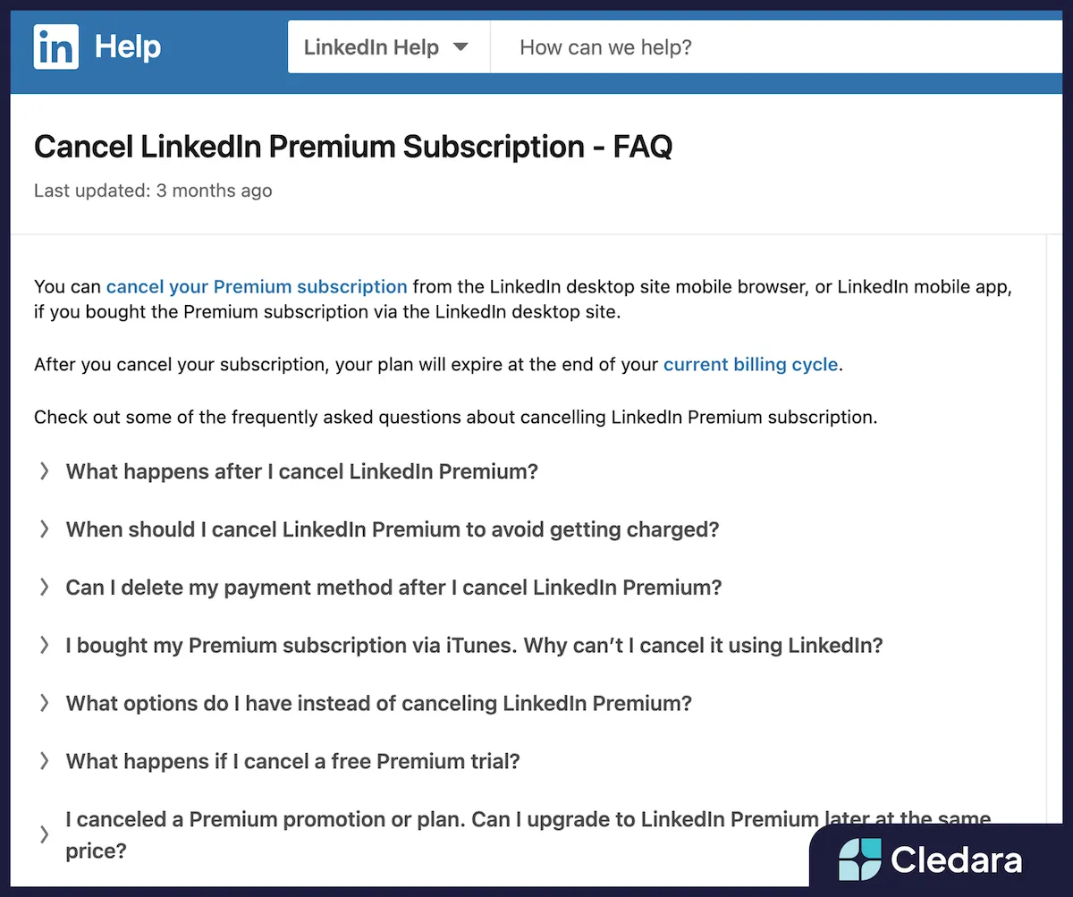 How to Cancel LinkedIn Premium Subscriptions  Cledara