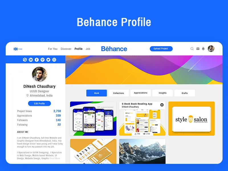 Behance Profile by DiNesh Chaudhary on Dribbble