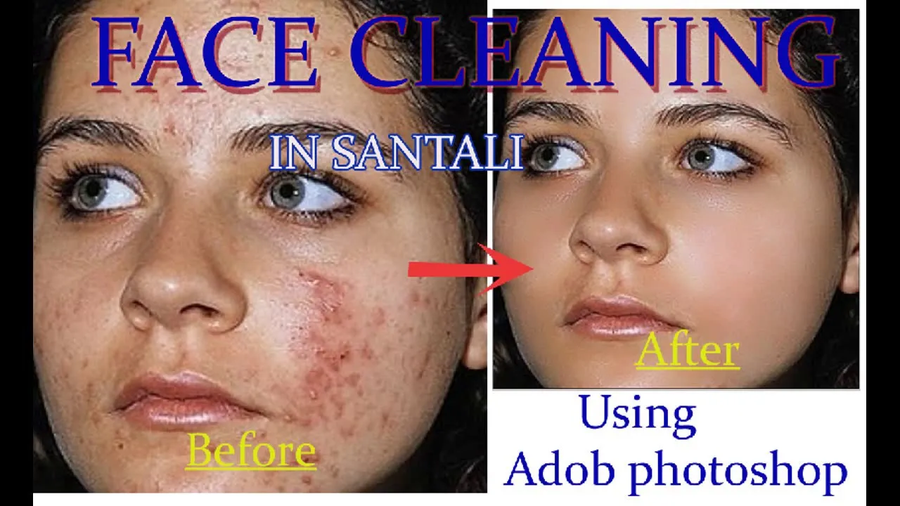 how to clean face in adobe Photoshop in Santali language  YouTube