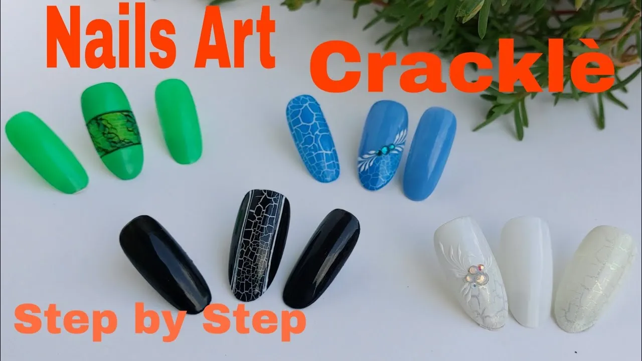 NAILS ART CRACKLE Step by Step  YouTube