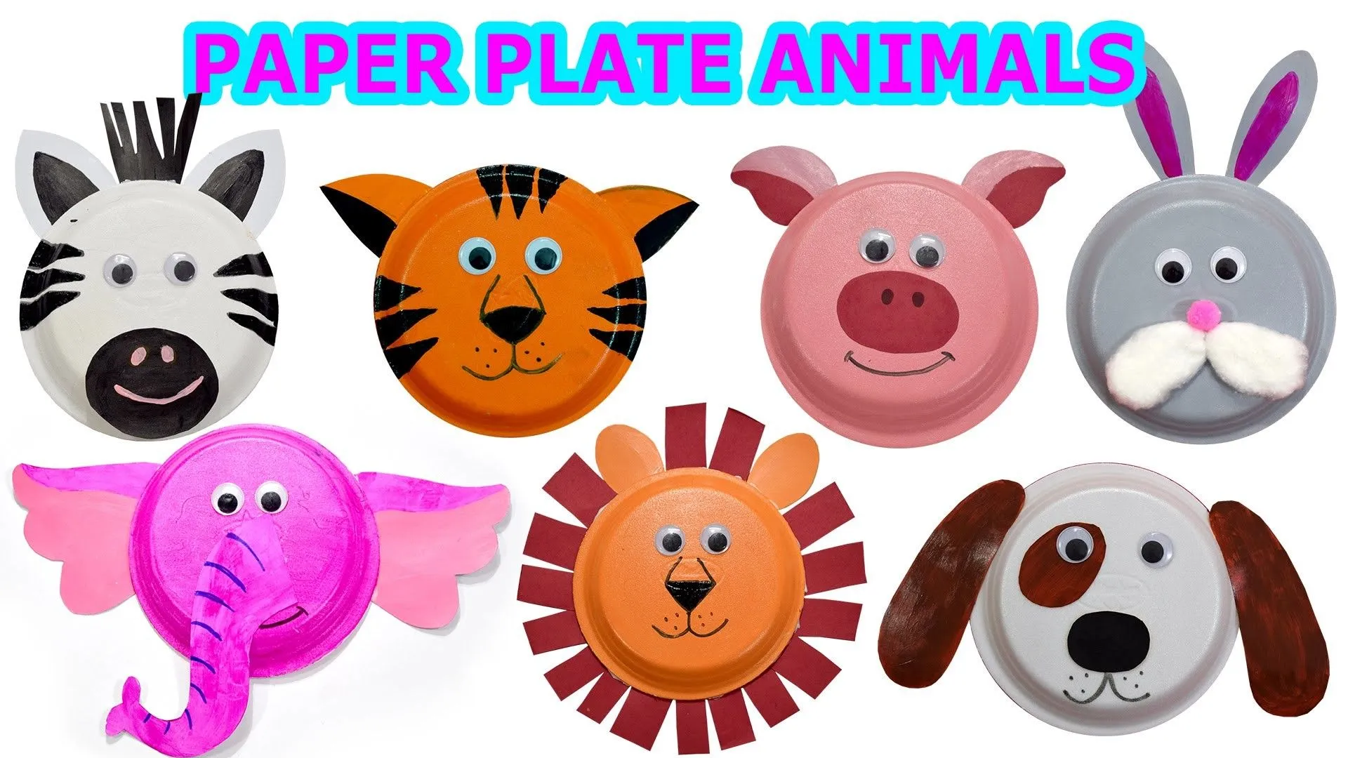 How to create Cute Animals using Paper Plates  Animal crafts for kids 