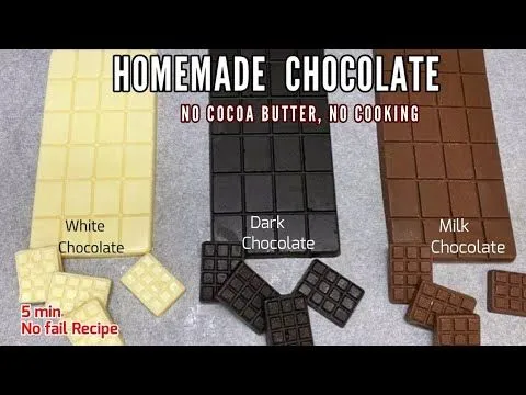 Homemade Chocolate How to make Chocolate at Home Homemade White Milk 