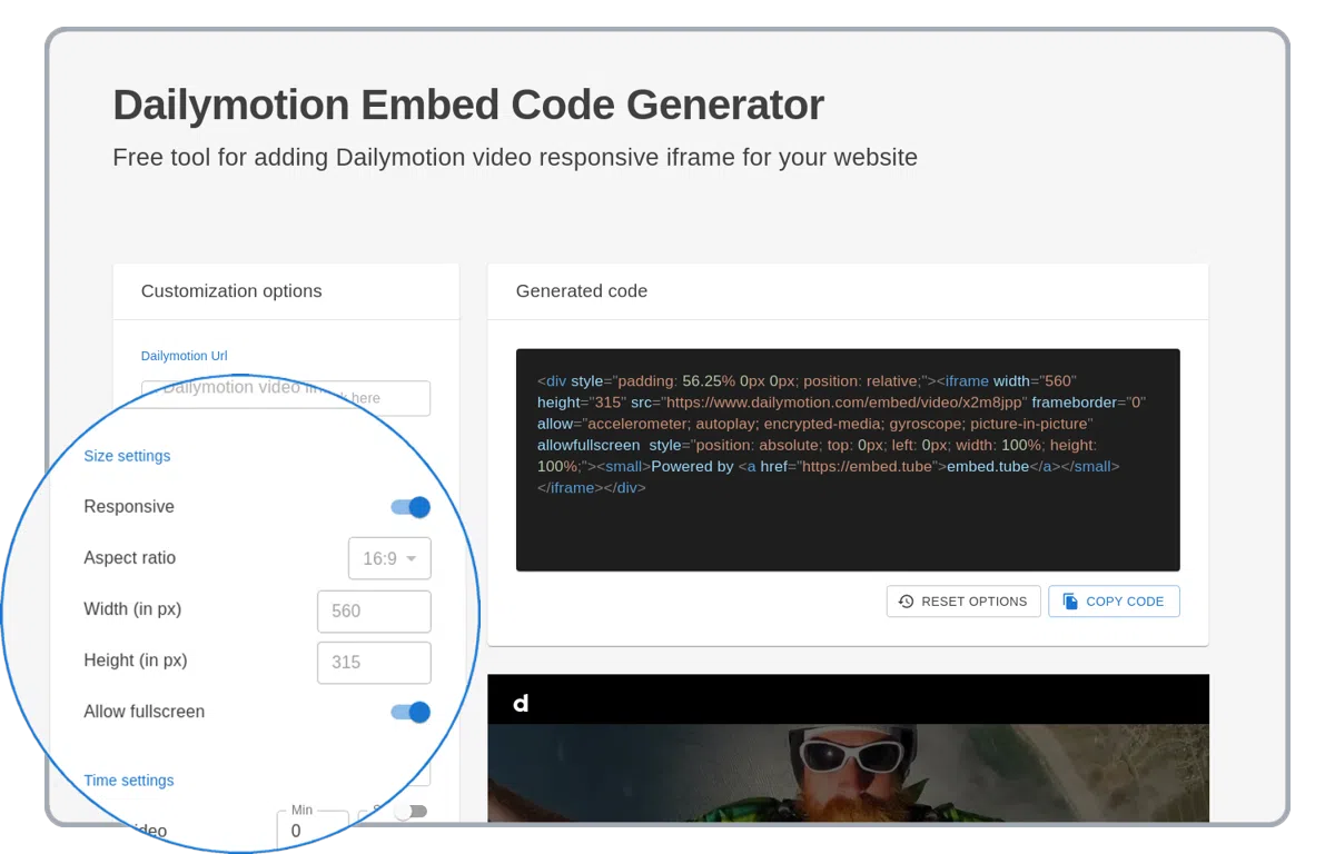 Dailymotion Embed Code Generator  embedtube