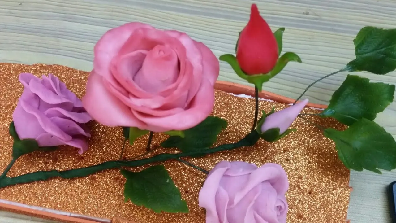 How To Make Italian Dough RoseAttractive Pink Rose  YouTube