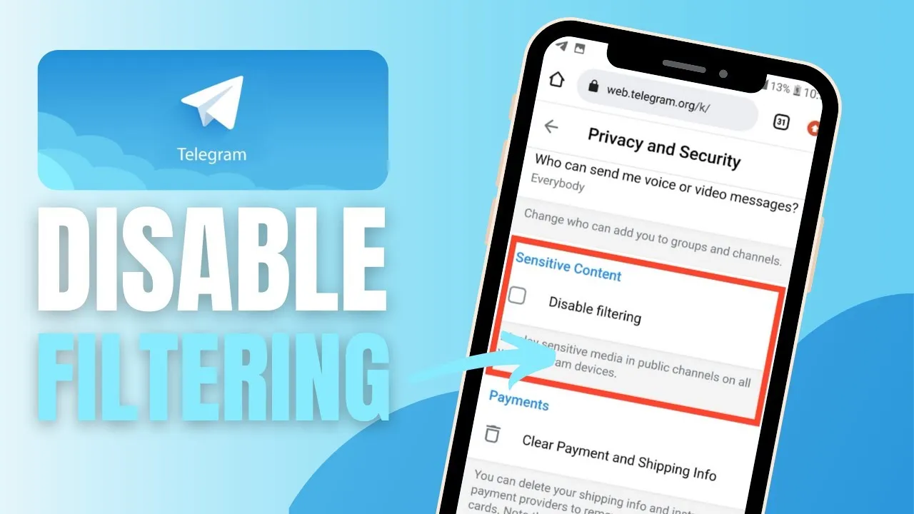 How to Turn Off Content Filters on Telegram