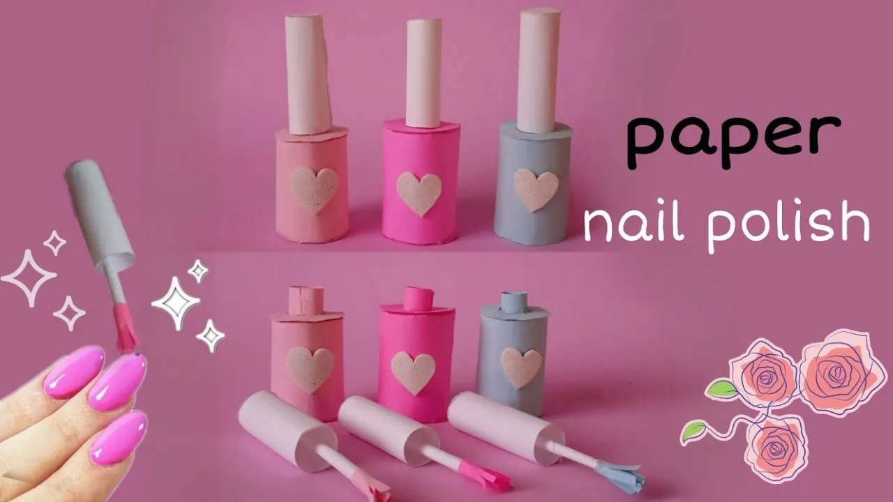 How to make Paper nail polish  paper easy Paper nail polish  fun 