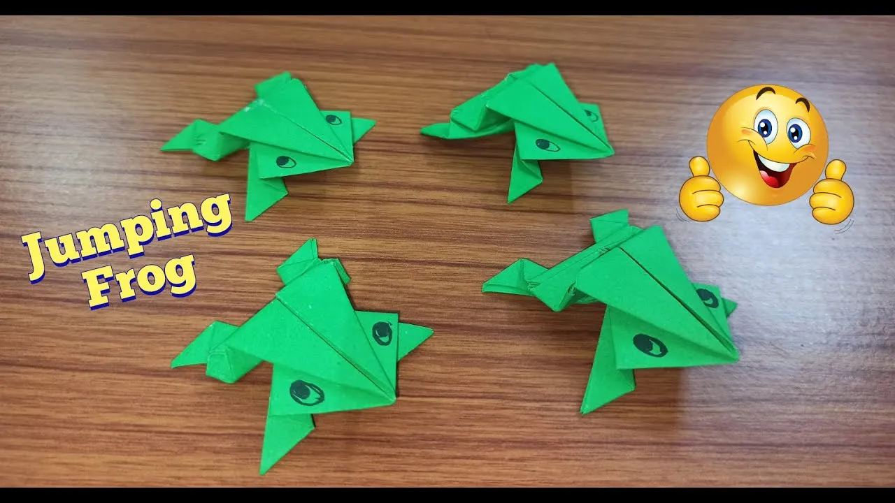 How to make high Jumping Paper Frog  Fun  Easy Origami for kids  YouTube