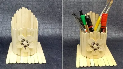 How to Create a Pencil Holder Using Ice Cream Sticks