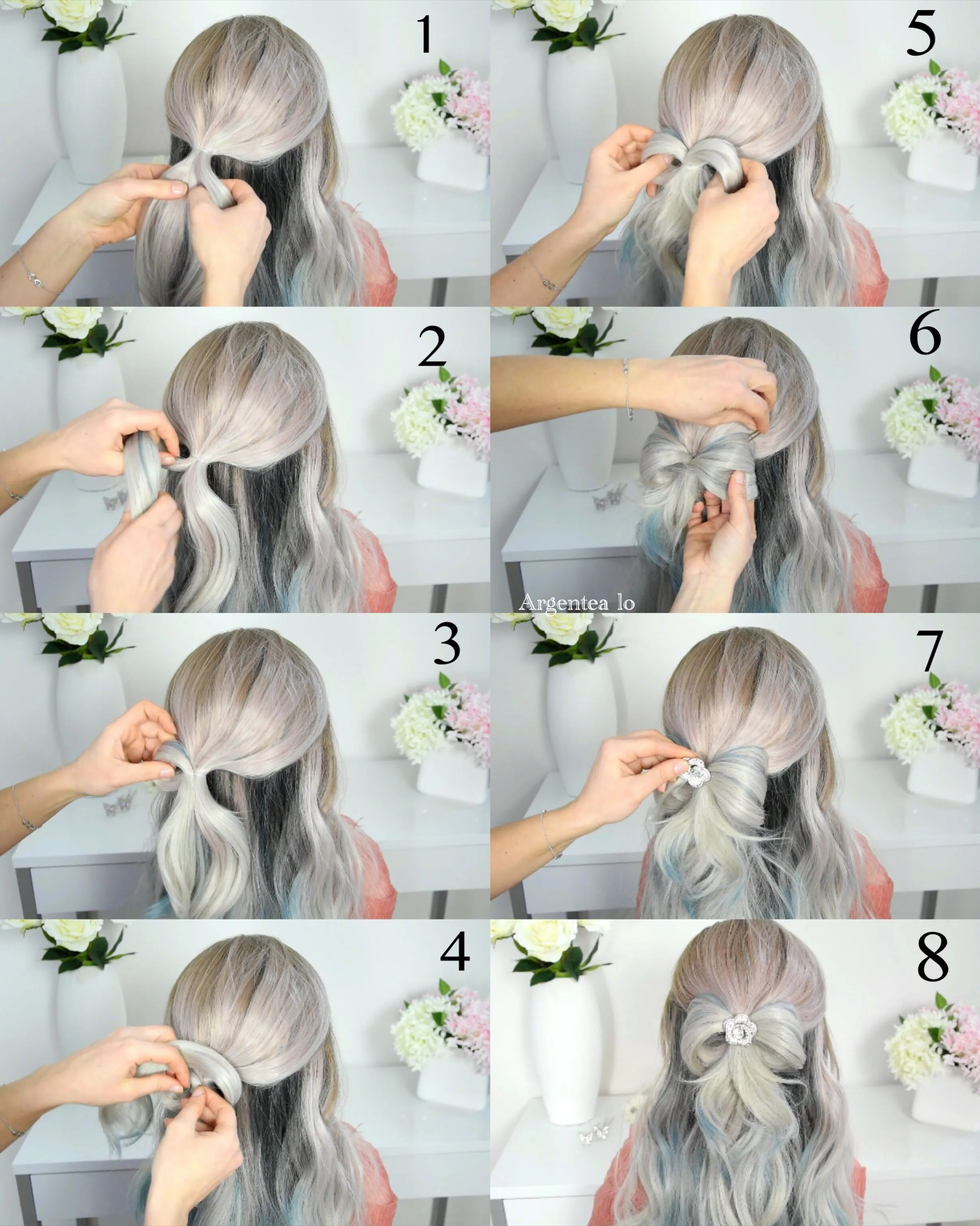Simple and Easy Bow Hairstyle for Long Hair