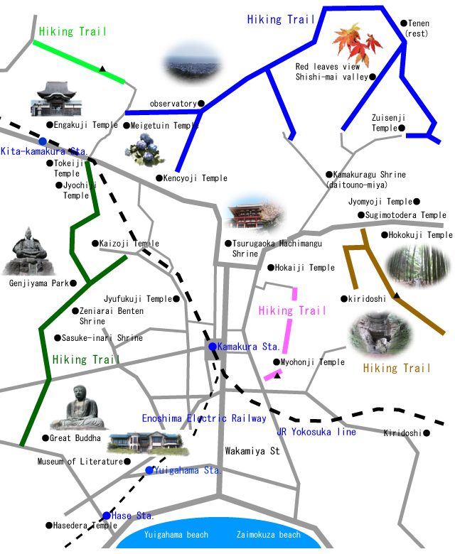 Top Tourist Attraction and Places Map of Kamakura Japan – Tourist