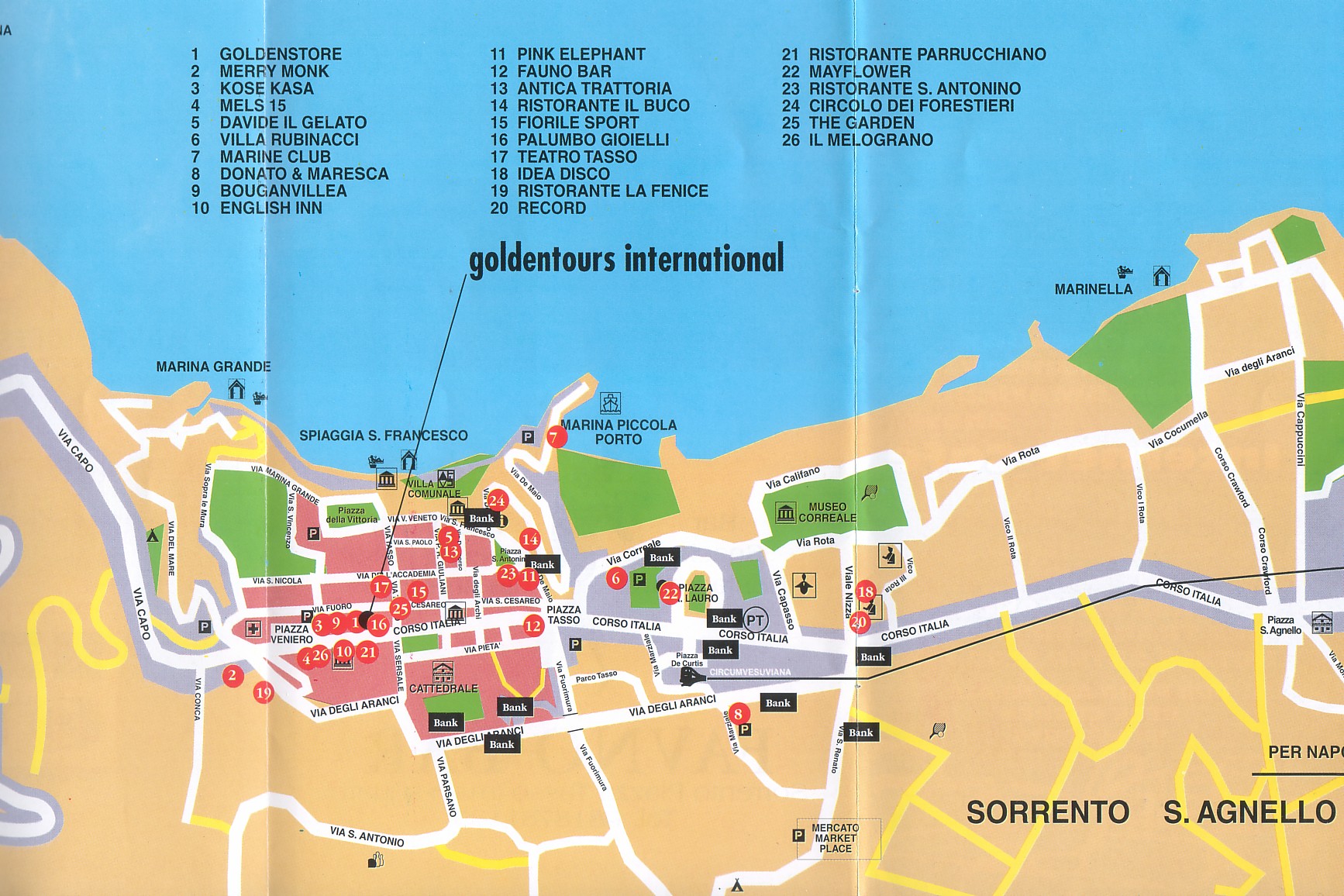 Top Tourist Attraction And Places Map Of Sorrento Italy Tourist Top Tourist Attraction And Places Map Of Sorrento Italy Tourist