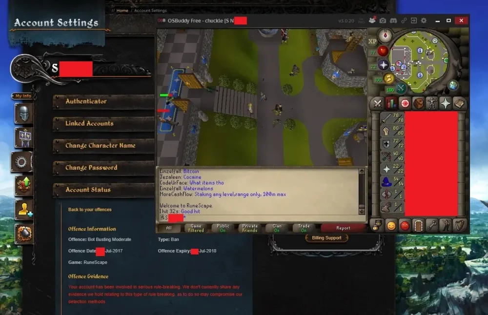 Bot Busting Moderate  Botting  Bans  OSBot  2007 OSRS Botting