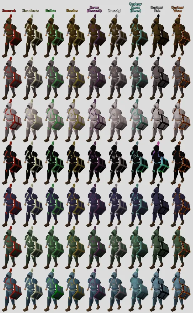 I made God armour for every set  Inspired by uZstrokeRS  r2007scape