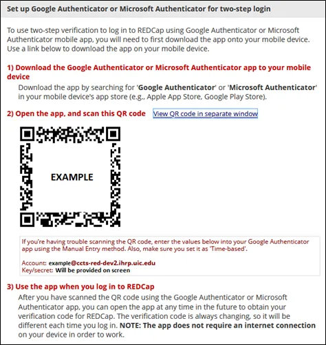 TwoStep Verification for REDCap Login  Biostatistics  Center for 