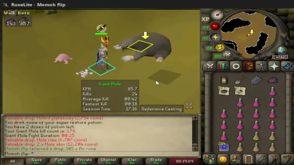 OSRS Giant Mole wTumekens Shadow80 kph  YouTube