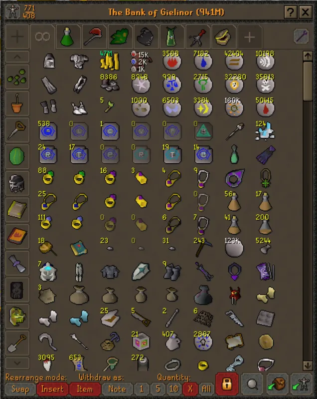 Endgame Ironman 2100 total 1b bank  Sell  Trade Game Items  OSRS 
