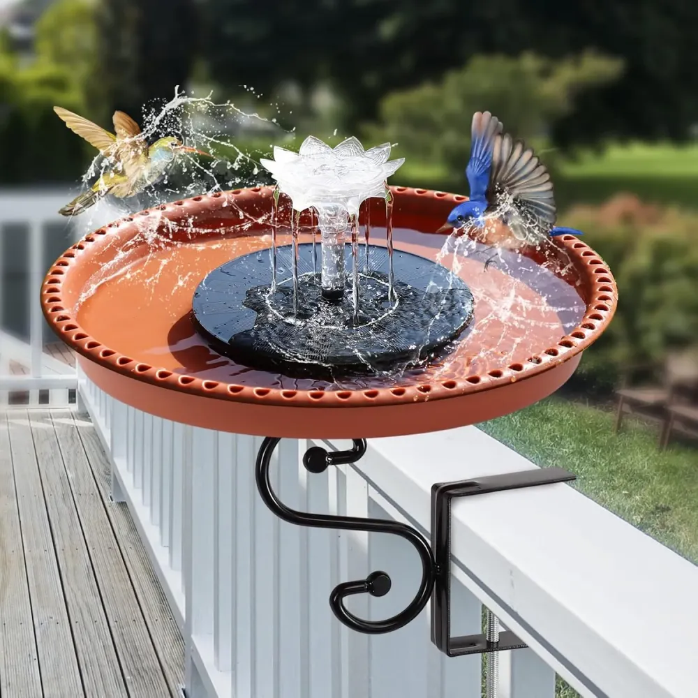 Deck Mounted Bird BathSolar Bird Bath Fountains for Hummingbirds 