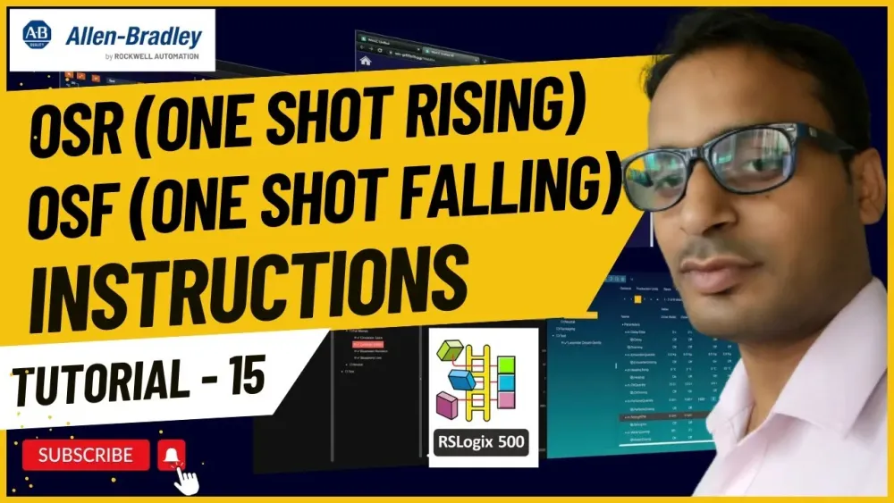Allen Bradley PLC Training 15  OSR One Shot Rising and OSF One Shot 