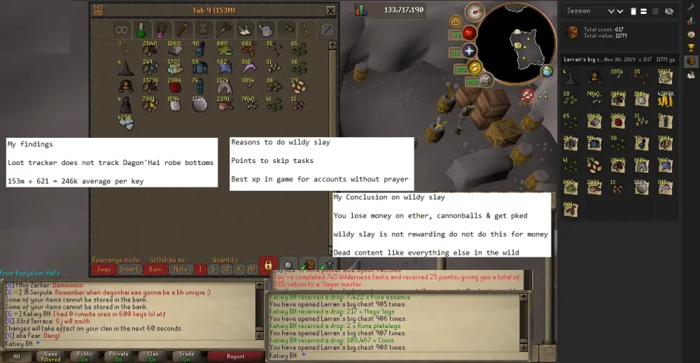 Loot from 621 Larrans keys 9099 slayer  r2007scape
