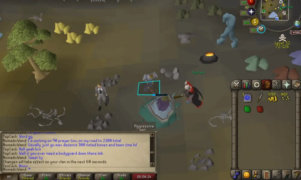 FEEL GOOD A pker found me mining a shooting star in the resource area 