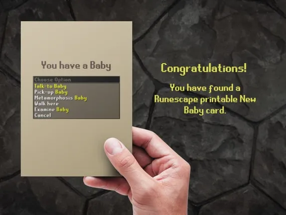 OSRS New Baby Card Digital Download Printable Runescape  Etsy