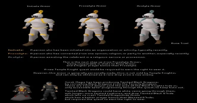SUGGESTION Upgraded Proselyte Armor  Acolyte Armor  2007scape
