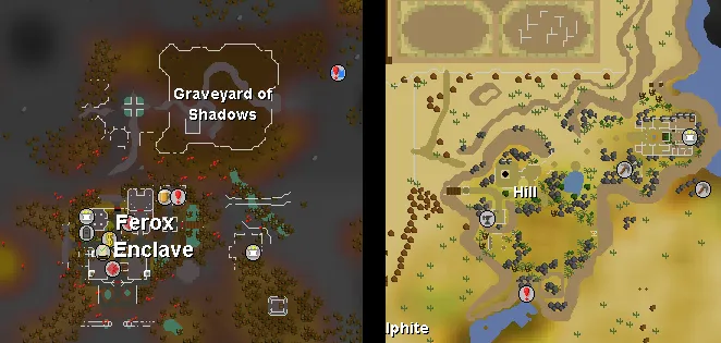 The world map on the OSRS website has been updated to include Ferox 