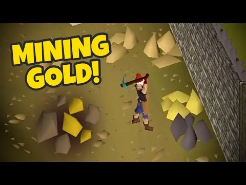 RuneScape Mining Gold Ores at Crafting Guild South of Falador  OSRS 