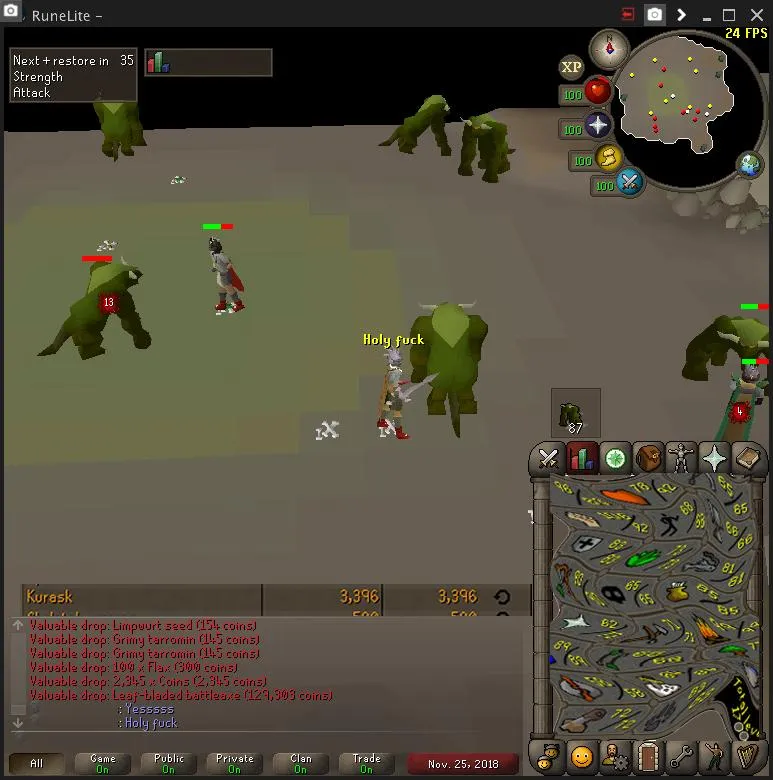Finally got the Leafbladed battleaxe at 34k KC Just as I had finally 