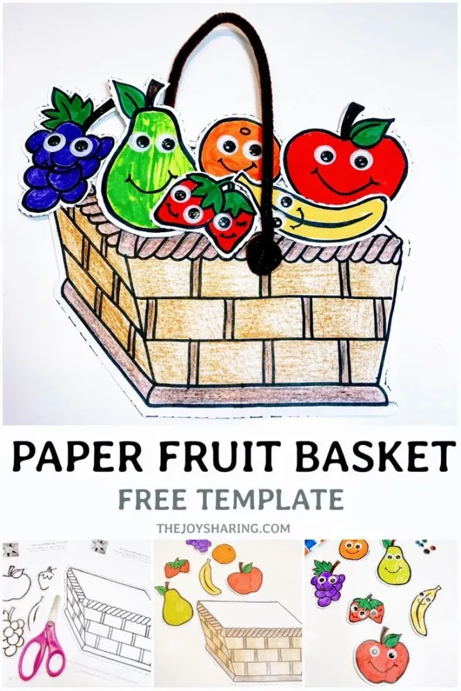 Fruit Basket Craft in 2020  Basket crafts Craft activities for kids 
