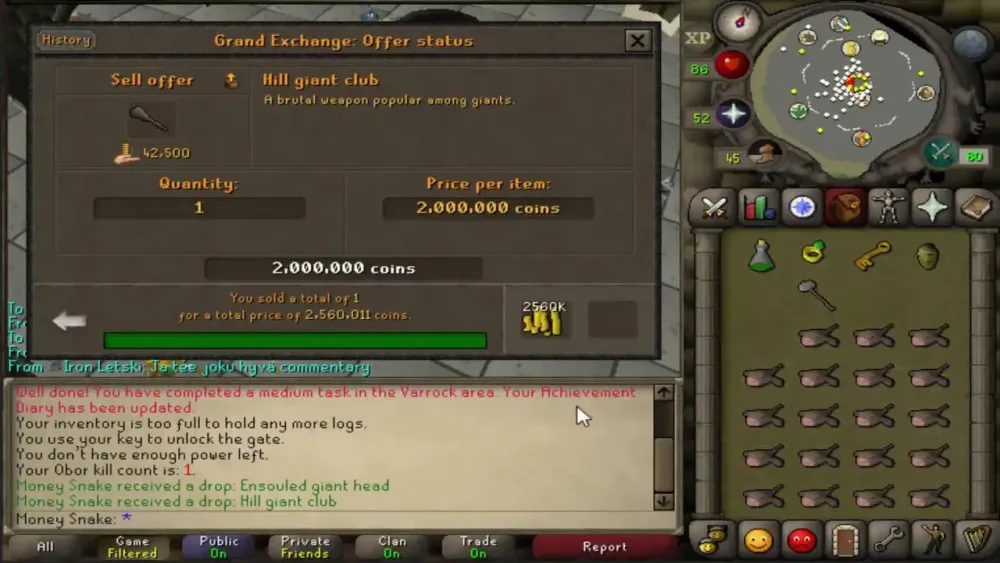 Hill Giant Club first kill on Oldschool Runescape  YouTube