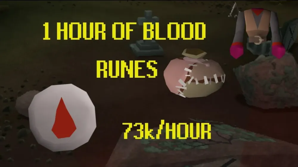 1 Hour of Blood Runecrafting 73k xph 75k Bloods per hour OSRS 