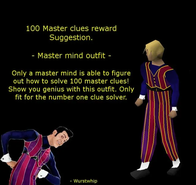 100 Master clue reward suggestion The Master mind outfit Suggestion 