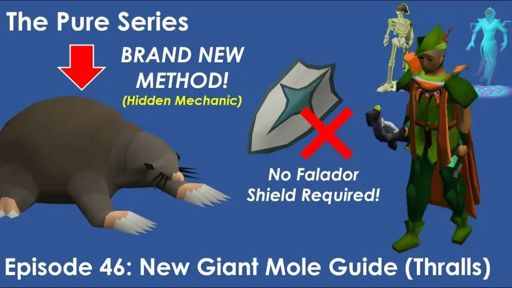 OSRS Pure Series  Episode 46 NEW Giant Mole Guide NO FALLY SHIELD 